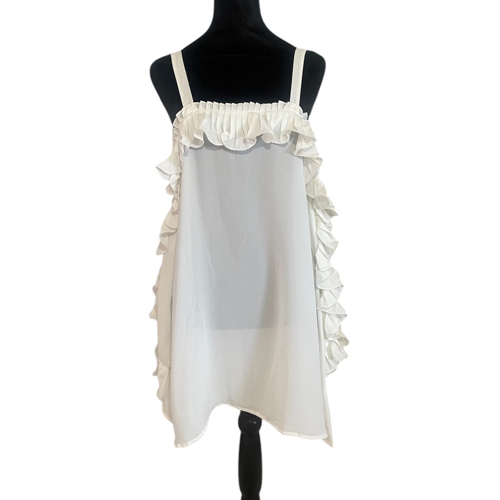 New Pretty Angel White Baby doll dress, Tunic,Open shoulder,Ruffle,Medium - Picture 9 of 10